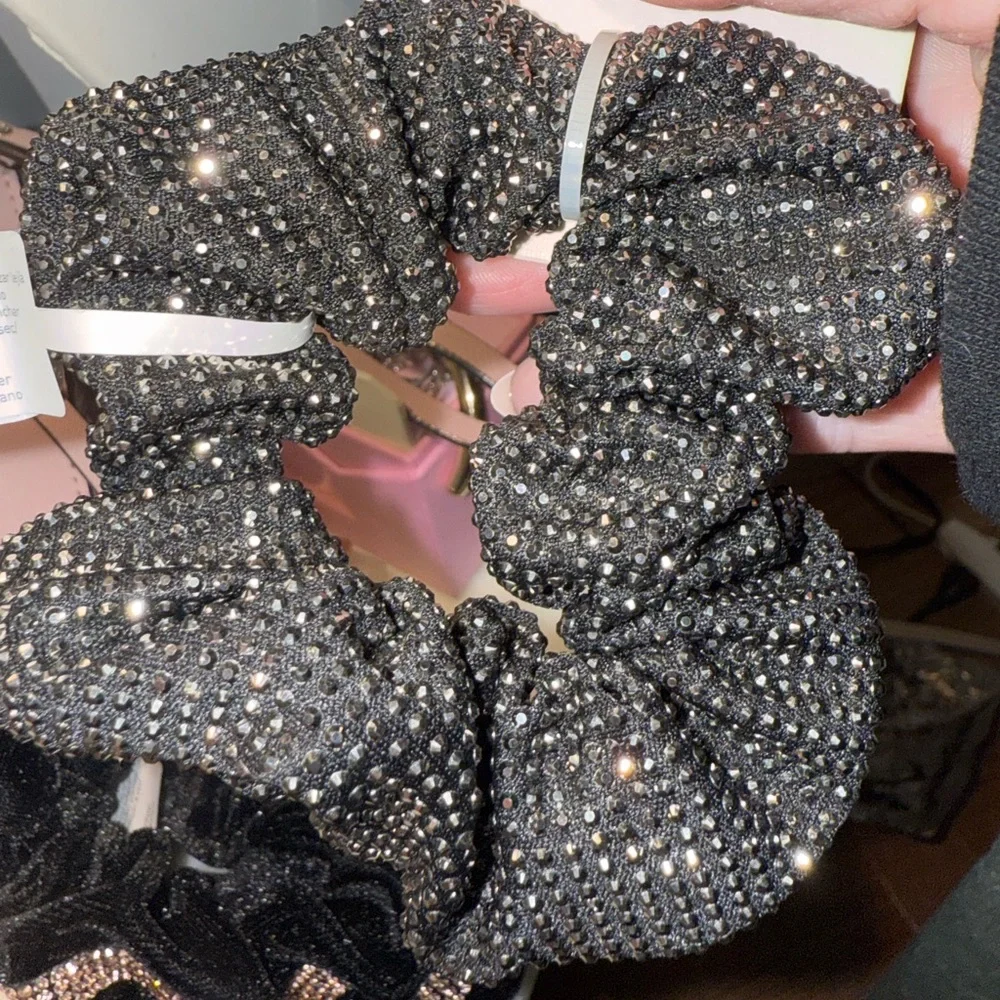 Glam Black Rhinestone Scrunchie Bundle | Stoney Clover Lane & Velvet Crystal